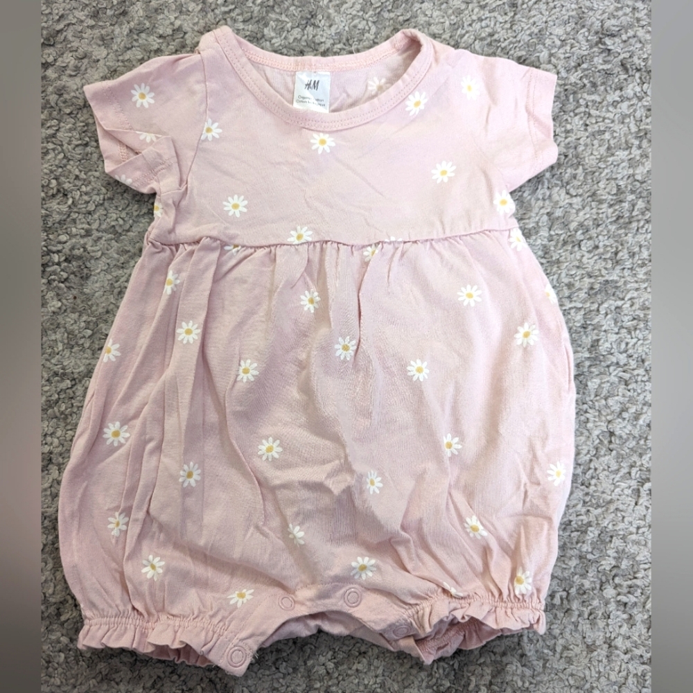 H&M one piece baby girls summer daisy flower romper